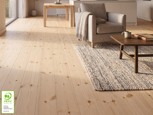 Kiefer Massivholzdielen, 27x146 mm, Rustikal, rundum Nut & Feder, mit Microfase