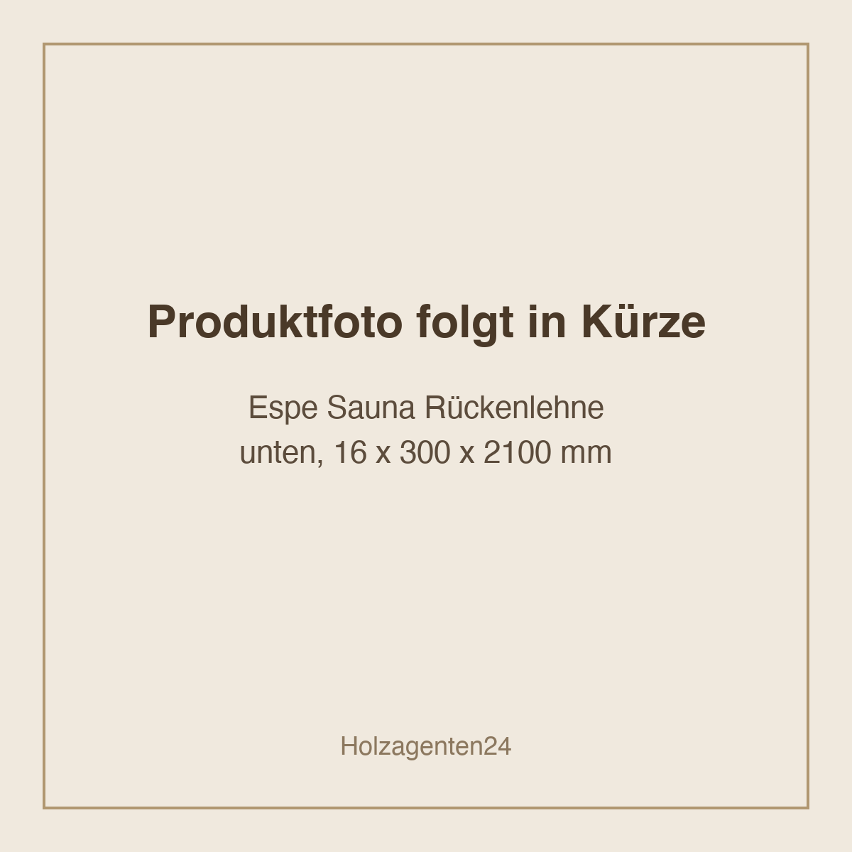 Espe Sauna Rückenlehne unten, Abmessung: 16x300x2100 mm (schematische Profilzeichnung, Foto folgt)